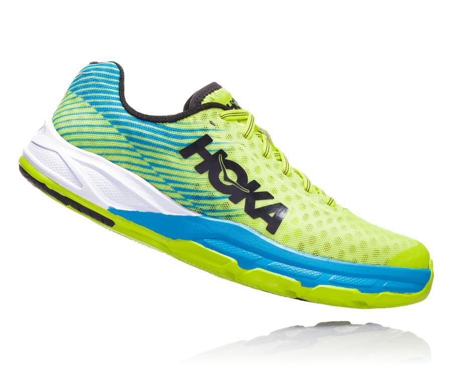 Tenis Hoka One One Hombre Verdes/Azules - Evo Carbon Rocket - OVRK43206